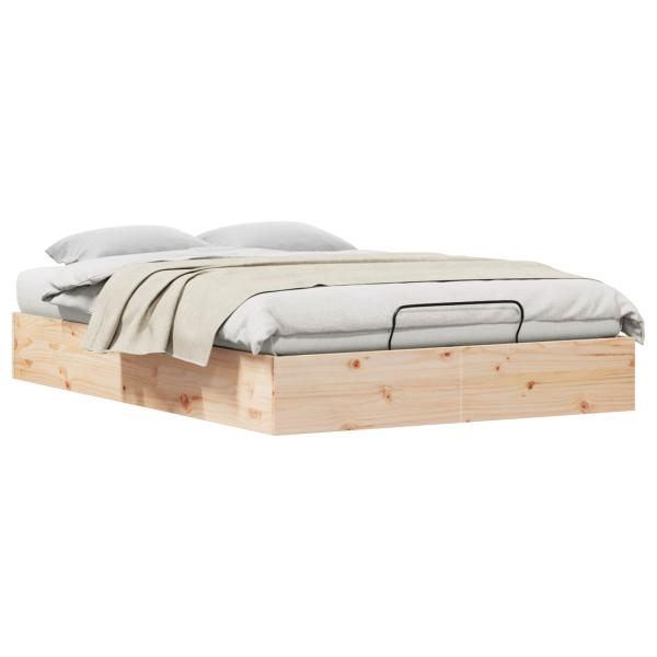 Ottoman Bettgestell mit Stauraum Natur 120 x 200 cm