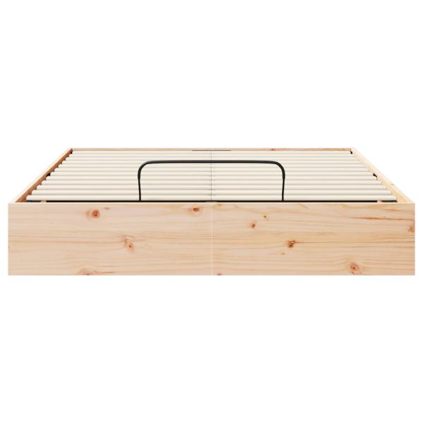 Ottoman Bettgestell mit Stauraum Natur 120 x 200 cm
