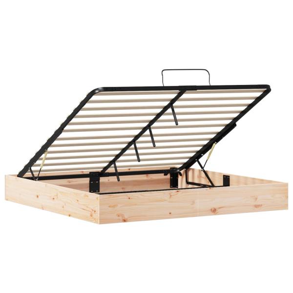 Ottoman Bettgestell mit Stauraum Natur 200 x 200 cm
