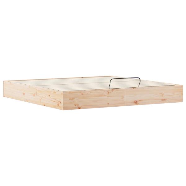 Ottoman Bettgestell mit Stauraum Natur 200 x 200 cm