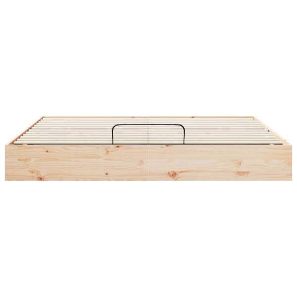 Ottoman Bettgestell mit Stauraum Natur 200 x 200 cm