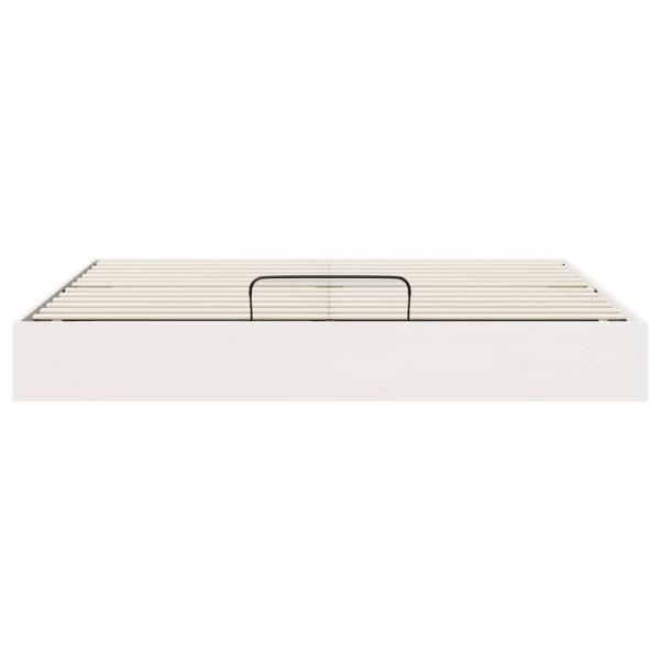 Ottoman Bettgestell mit Stauraum Weiß 200 x 200 cm