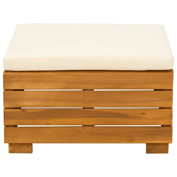 Garten-Lounge-Set mit Kissen 2 Stück Braun Massivholz Akazie
