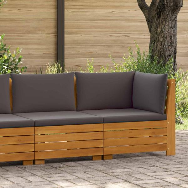 ARDEBO.de - Garten-Lounge-Set mit Kissen 2 Stück Braun Massivholz Akazie