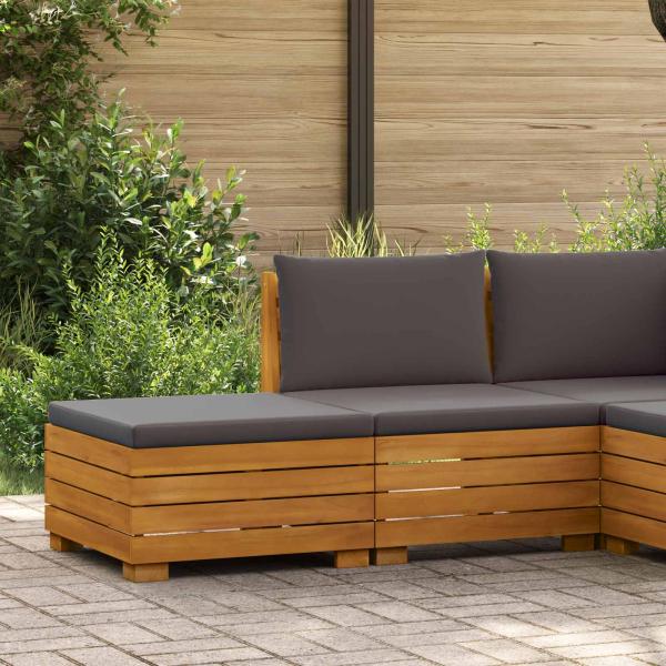 ARDEBO.de - Garten-Lounge-Set mit Kissen 2 Stück Braun Massivholz Akazie