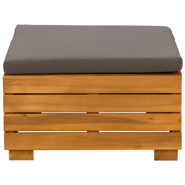 Garten-Lounge-Set mit Kissen 2 Stück Braun Massivholz Akazie