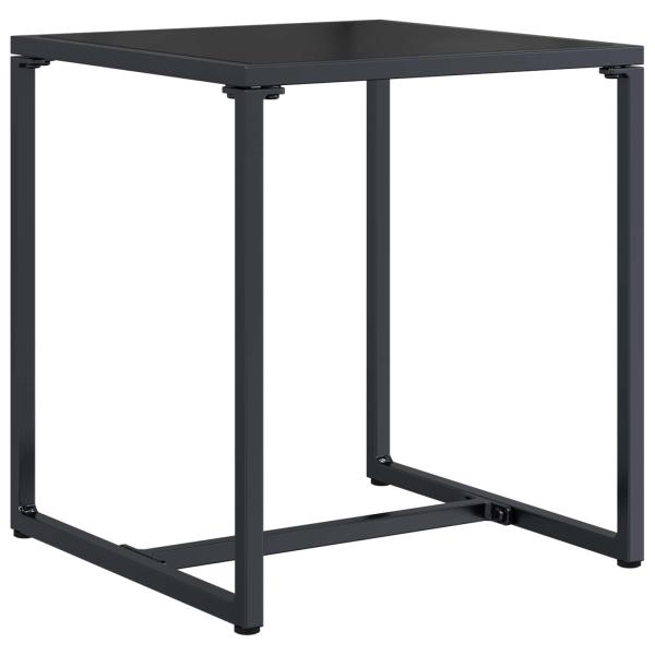 Gartensofa-set 3 stk. Schwarz und Anthrazit Stahl