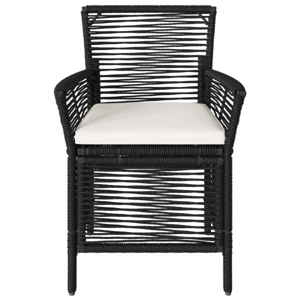 Gartenstuhl 2 stk. Schwarz und Creme Poly-Rattan