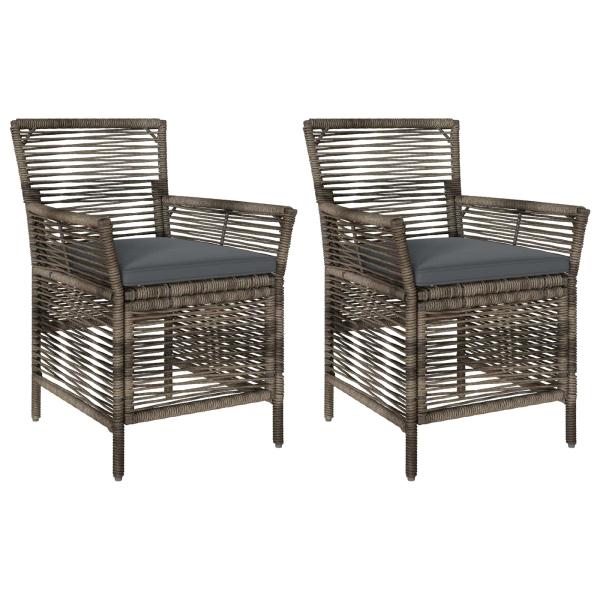 Gartenstuhl 2 stk. Grau und Dunkelgrau Poly-Rattan