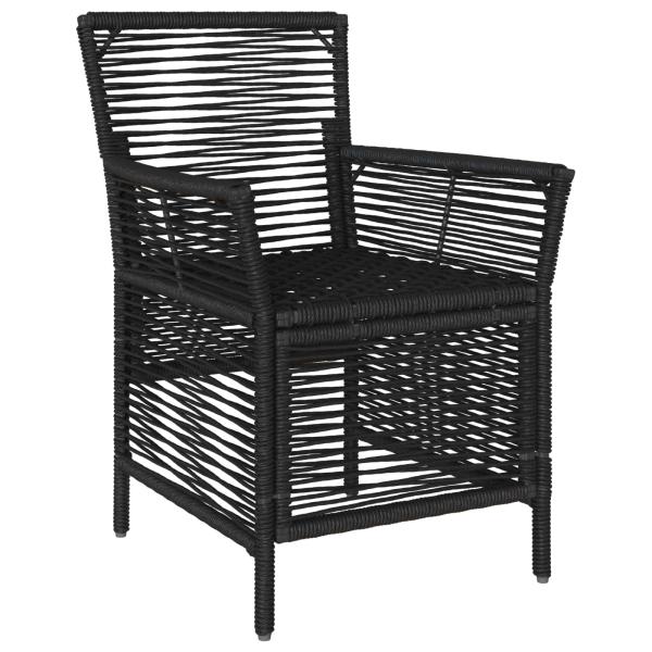 Gartenstuhl 4 stk. Schwarz und Creme Poly-Rattan