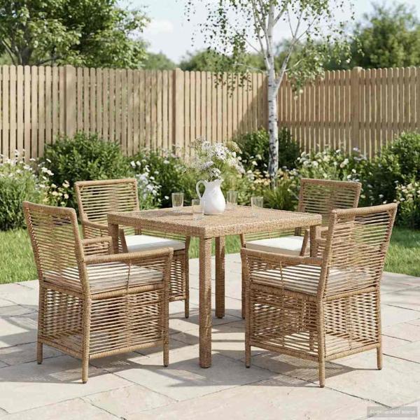 ARDEBO.de - Gartenstuhl 4 stk. Beige und Creme Poly-Rattan