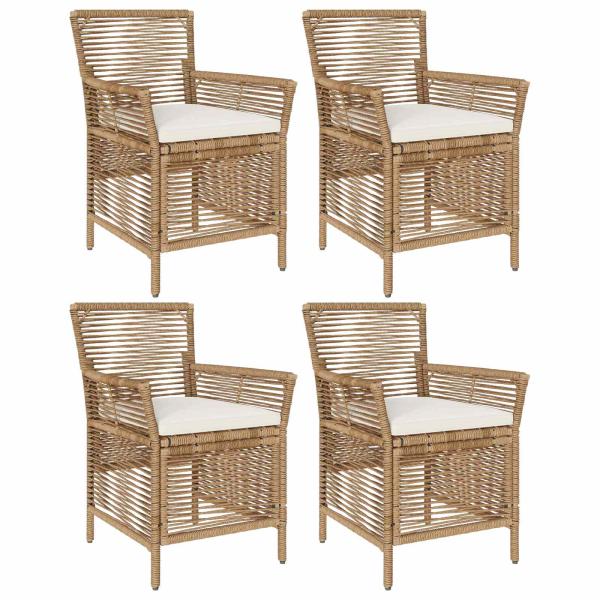 Gartenstuhl 4 stk. Beige und Creme Poly-Rattan