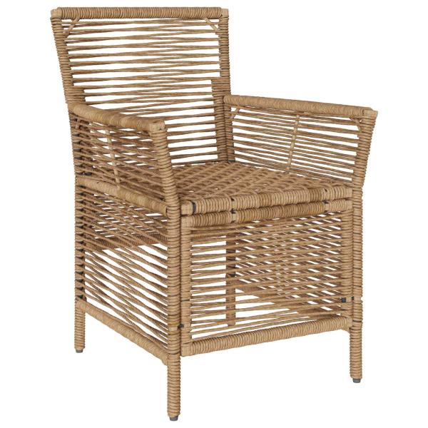 Gartenstuhl 4 stk. Beige und Creme Poly-Rattan