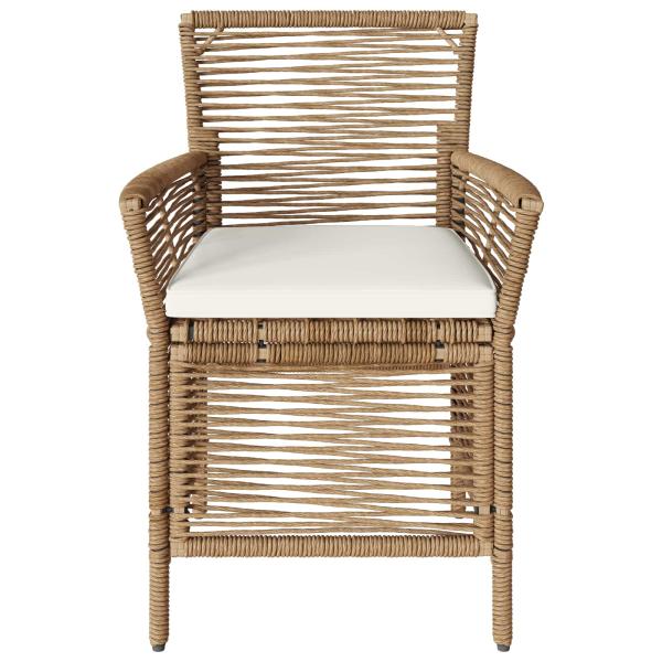 Gartenstuhl 4 stk. Beige und Creme Poly-Rattan