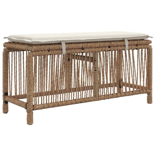 Garten Essgruppe 3 stk. Beige und Creme Poly-Rattan