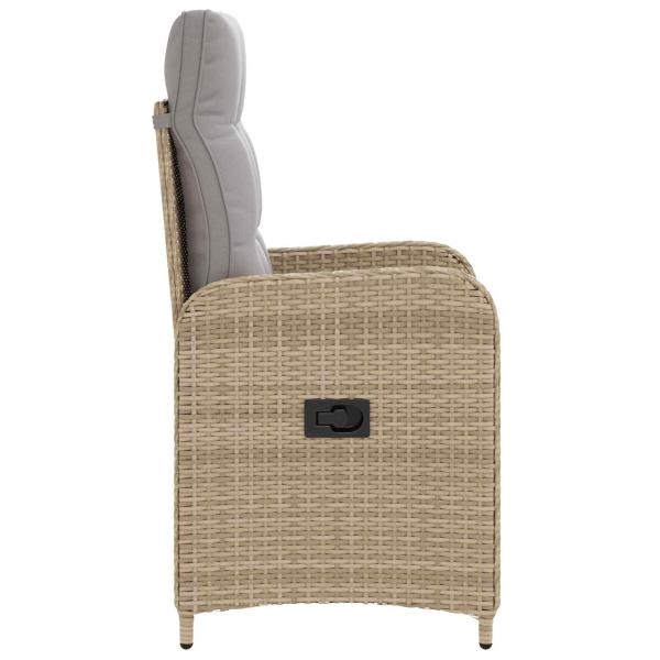 Verstellbarer Gartenstuhl Beige und Hellgrau