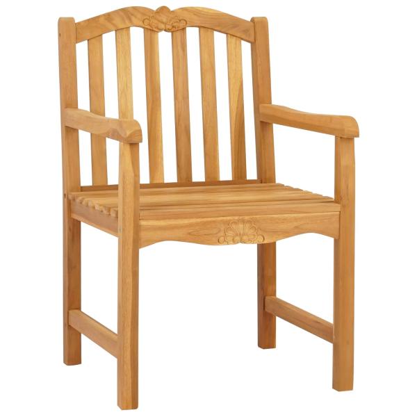 Handgeschnitzter Muschelstuhl 2 stk. Natur Massivholz Teak