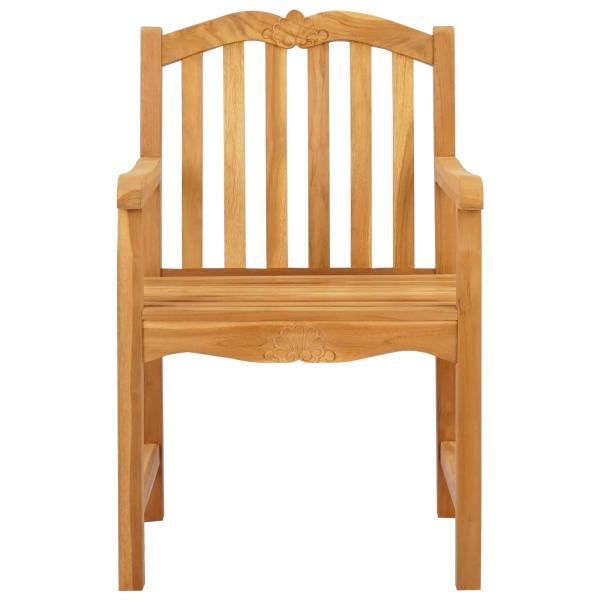 Handgeschnitzter Muschelstuhl 2 stk. Natur Massivholz Teak