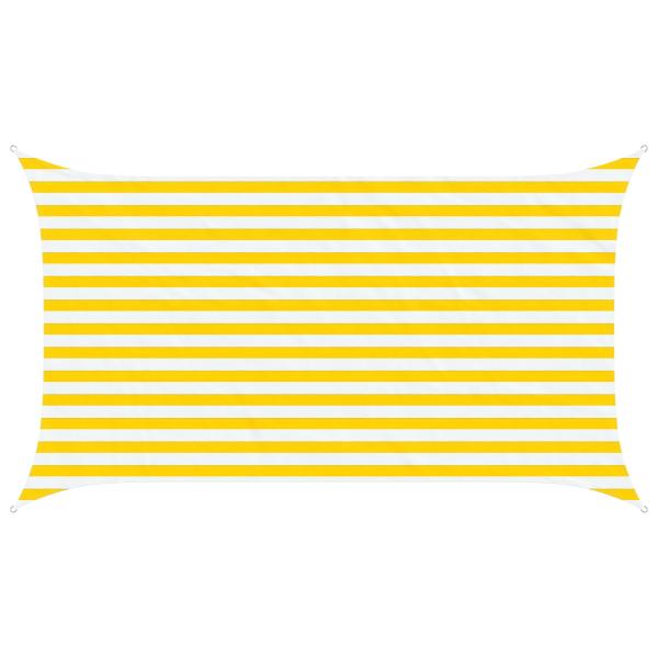 Sonnensegel Gelb und Weiß 3,5 x 2 m 100 % Polyester Oxford