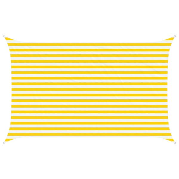 Sonnensegel Gelb und Weiß 4 x 2,5 m 100 % Polyester Oxford