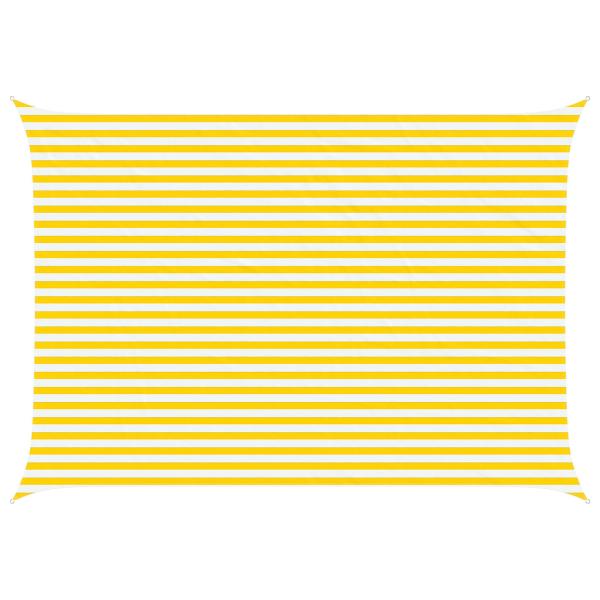 Sonnensegel Gelb und Weiß 3,5 x 5 m 100 % Polyester Oxford