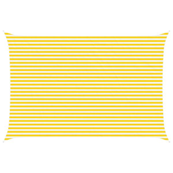 Sonnensegel Gelb und Weiß 6 x 4 m 100 % Polyester Oxford