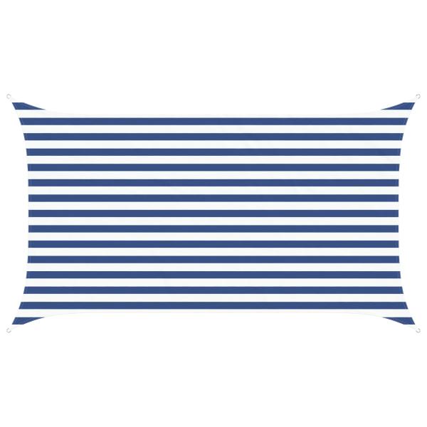 Sonnensegel Blau und Weiß 2 x 3,5 m 100 % Polyester Oxford