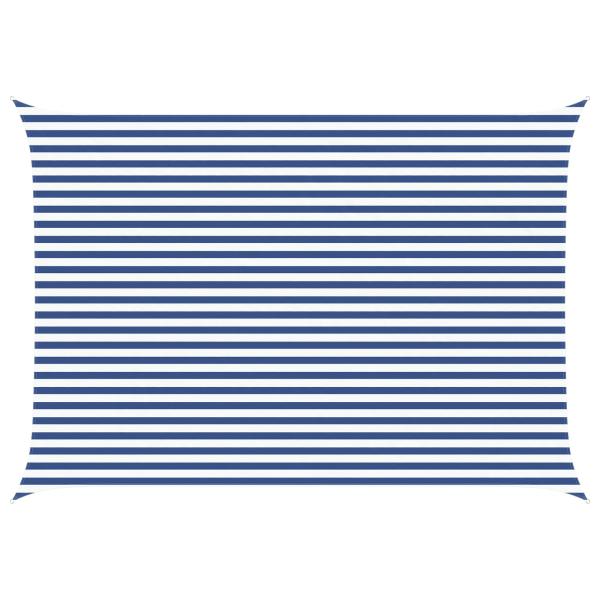 Sonnensegel Blau und Weiß 5 x 3,5 m 100 % Polyester Oxford