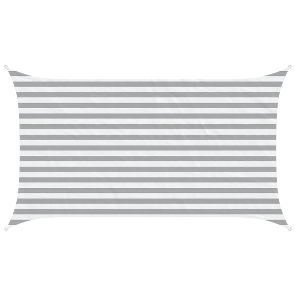 Sonnensegel Hellgrau und Weiß 2 x 3,5 m 100 % Polyester Oxford