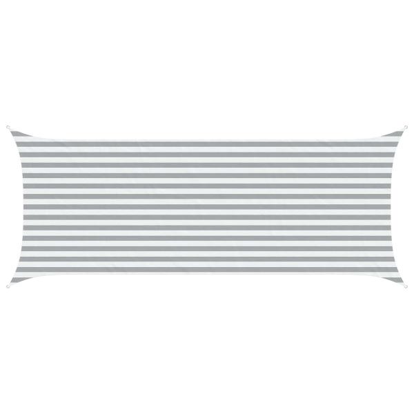 Sonnensegel Hellgrau und Weiß 5 x 2 m 100 % Polyester Oxford