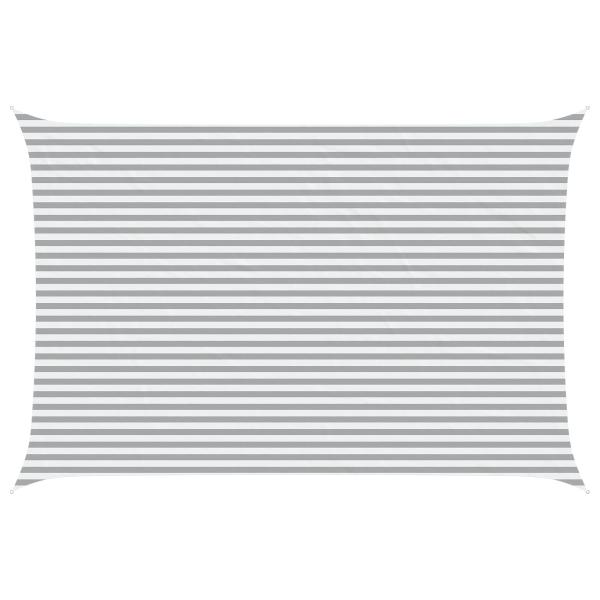 Sonnensegel Hellgrau und Weiß 6 x 4 m 100 % Polyester Oxford
