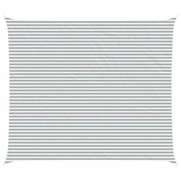Sonnensegel Hellgrau und Weiß 7 x 6 m 100 % Polyester Oxford