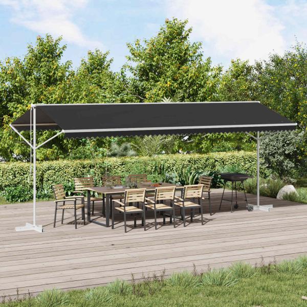 ARDEBO.de - Freistehende Markise 6 x 3 m Polyester Anthrazit