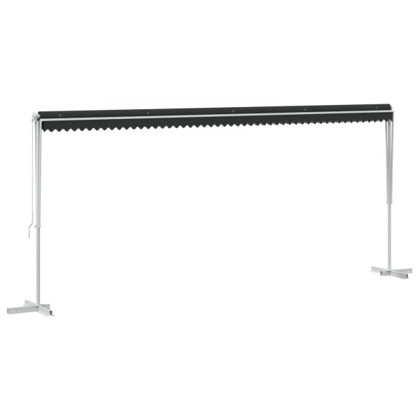 Freistehende Markise 6 x 3 m Polyester Anthrazit