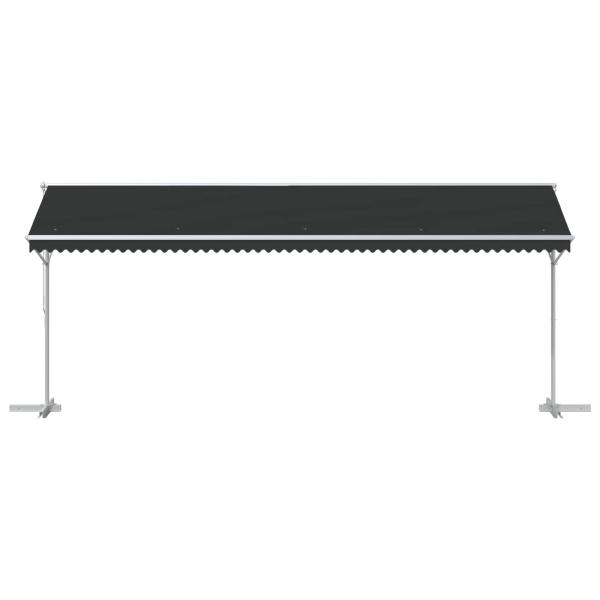 Freistehende Markise 6 x 3 m Polyester Anthrazit