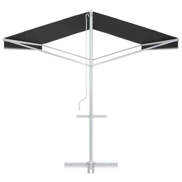 Freistehende Markise 6 x 3 m Polyester Anthrazit