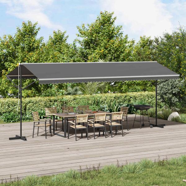ARDEBO.de - Freistehende Markise Grau 6 x 3 m Polyester