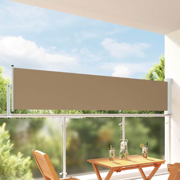 ARDEBO.de - Seitenmarkise 100 x 300 cm 100% Polyester Eisen Stahl