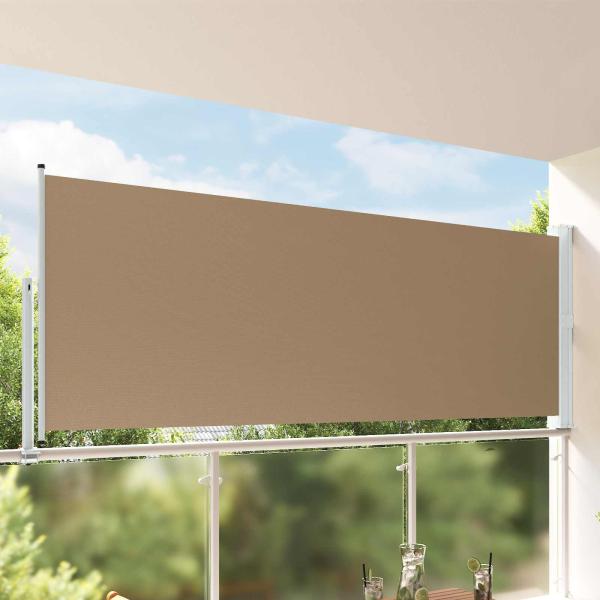 ARDEBO.de - Seitenmarkise 160 x 300 cm 100% Polyester Eisen Stahl