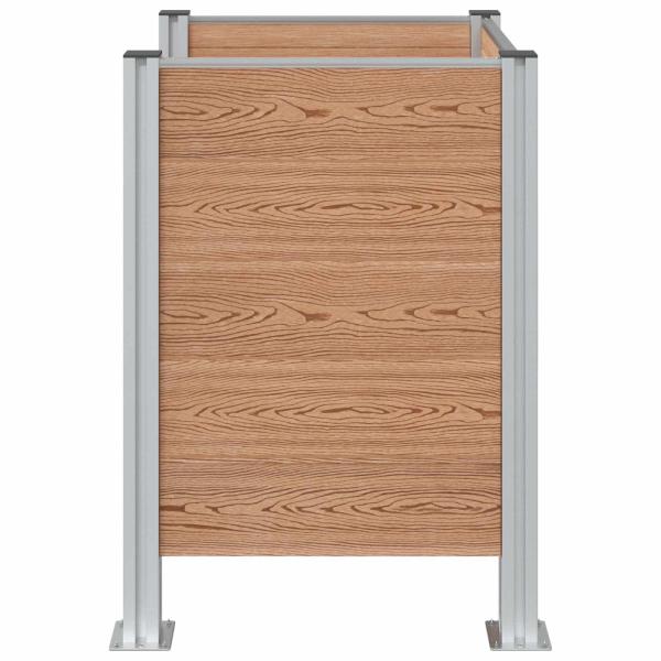 Mülltonnenzaun Braun 85 x 85 x 115 cm Aluminium und WPC