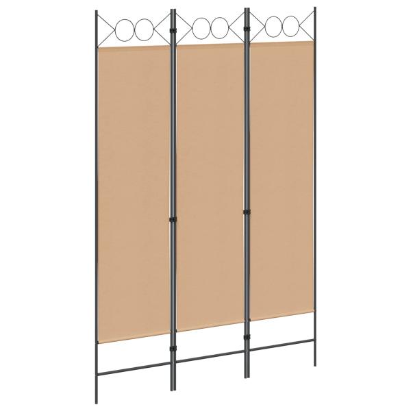 ARDEBO.de - 3-teiliger Raumteiler Beige 120 x 180 cm Stoff
