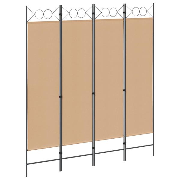 ARDEBO.de - 4-teiliger Raumteiler Beige 160 x 180 cm Stoff