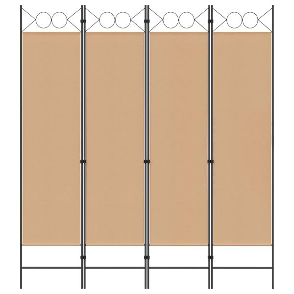 4-teiliger Raumteiler Beige 160 x 180 cm Stoff
