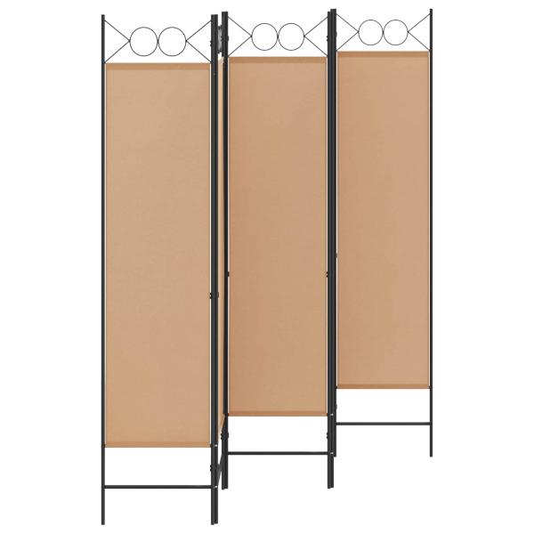 5-teiliger Raumteiler Beige 200 x 180 cm Stoff