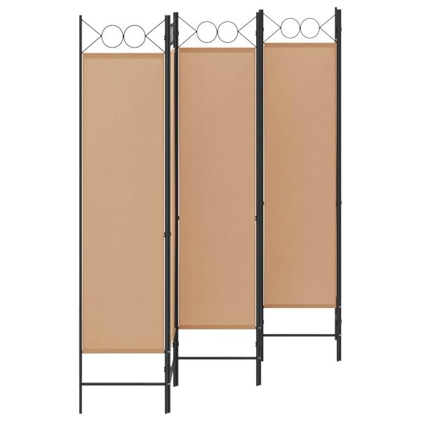6-teiliger Raumtrenner Beige 240 x 180 cm Stoff