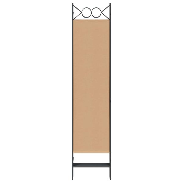 6-teiliger Raumtrenner Beige 240 x 180 cm Stoff