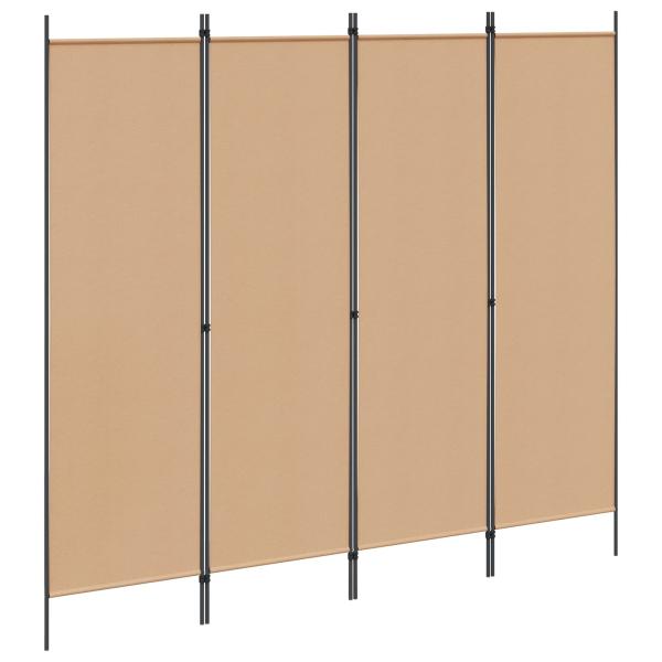 ARDEBO.de - 4-teiliger Raumteiler Beige 200 x 180 cm Stoff