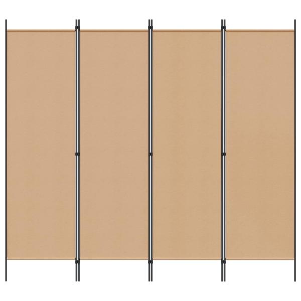 4-teiliger Raumteiler Beige 200 x 180 cm Stoff