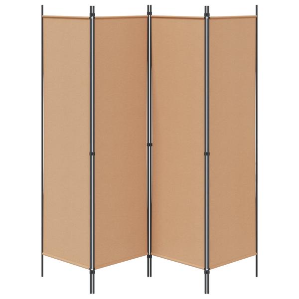 4-teiliger Raumteiler Beige 200 x 180 cm Stoff