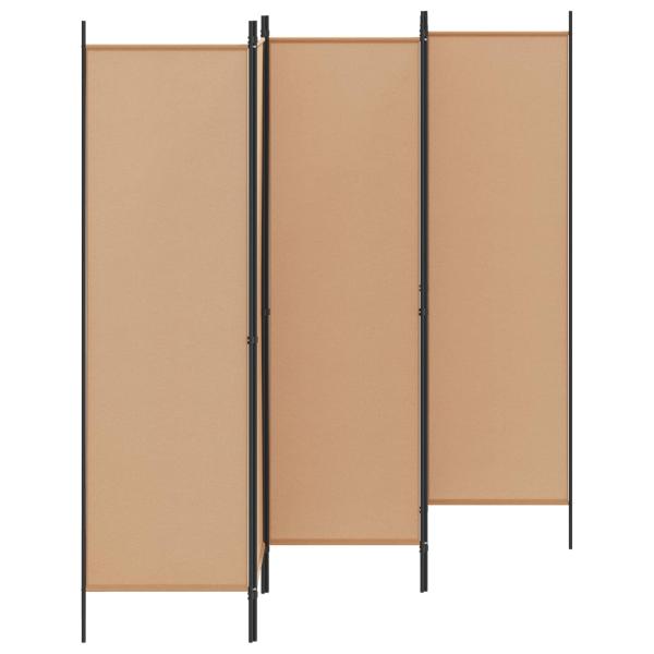 5-teiliger Raumteiler Beige 250 x 180 cm Stoff